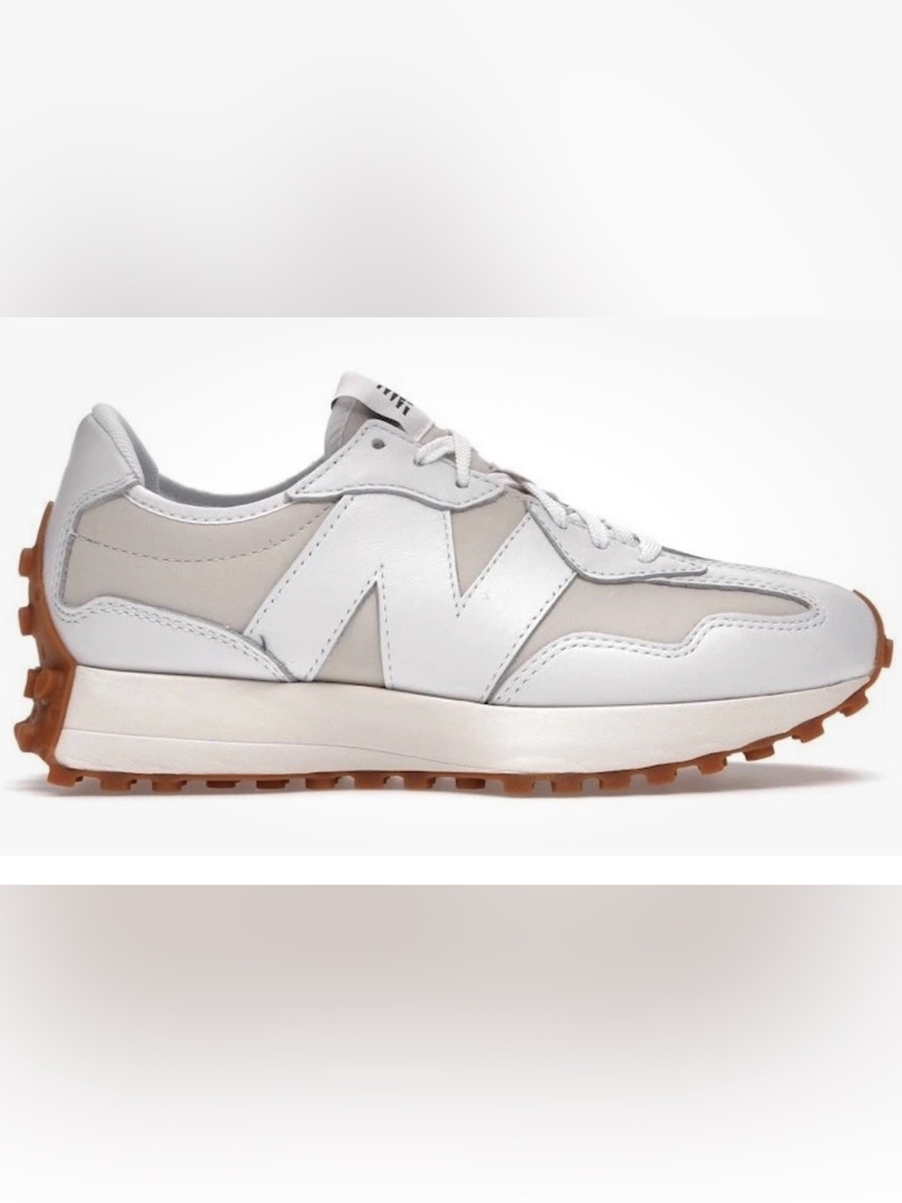 New Balance 327 Women's Size 8 White Moonbeam Gum Sole Sneaker WS327LA VGUC